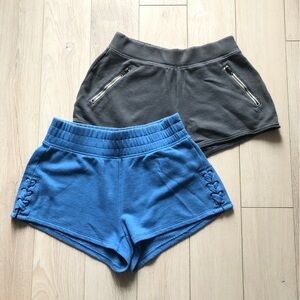 Aerie 2 Pairs of Sweat Shorts in Light Blue & Gray Size S
